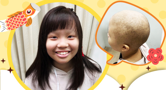 神還原治療前的一頭長髮，李妹妹期待重返校園